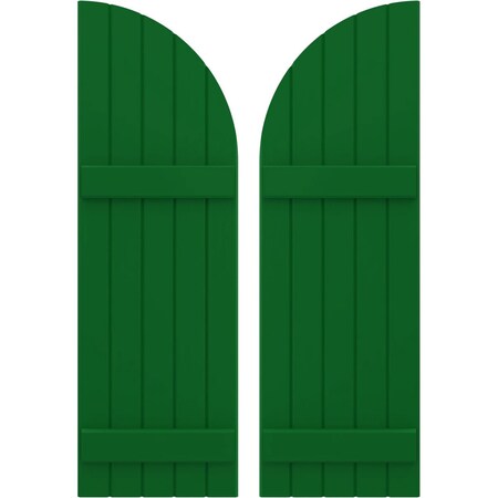 Ekena Millwork Americraft 5-Board (2 Batten) Wood Joined Board-n-Batten Shutters w/ Arch Top, ARW101BQ518X75HGH, PR ARW101BQ518X75HGH